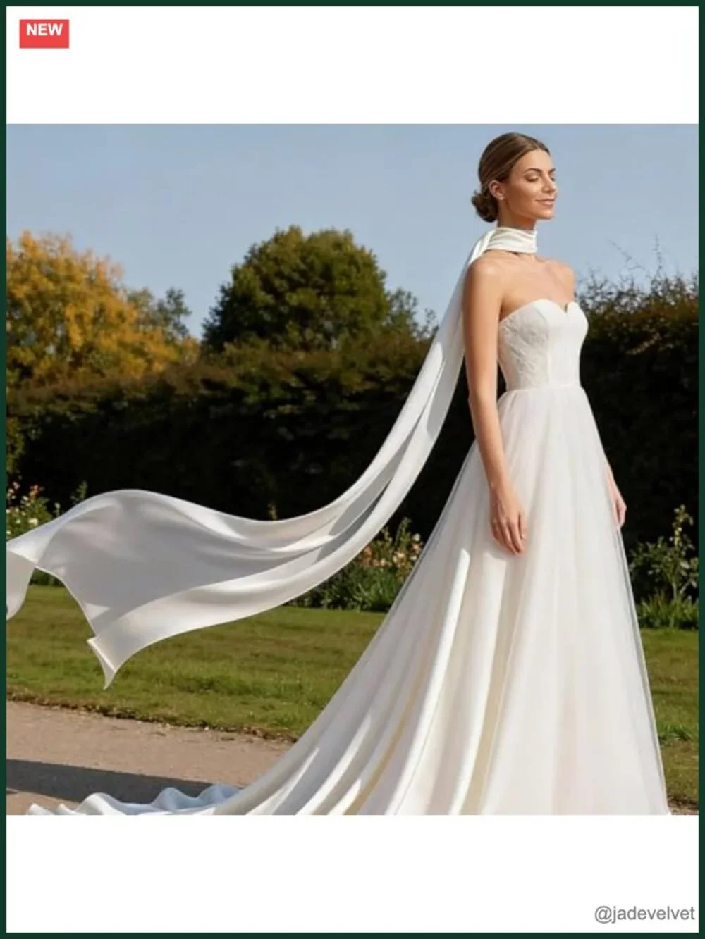 Chiffon Long Bridal Scarf Wedding Shawl Tulle Wrap Ceremony Reception
